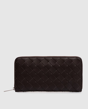 Bottega Veneta Коричневый кожаный кошелек Intrecciato 814838VCPQ4