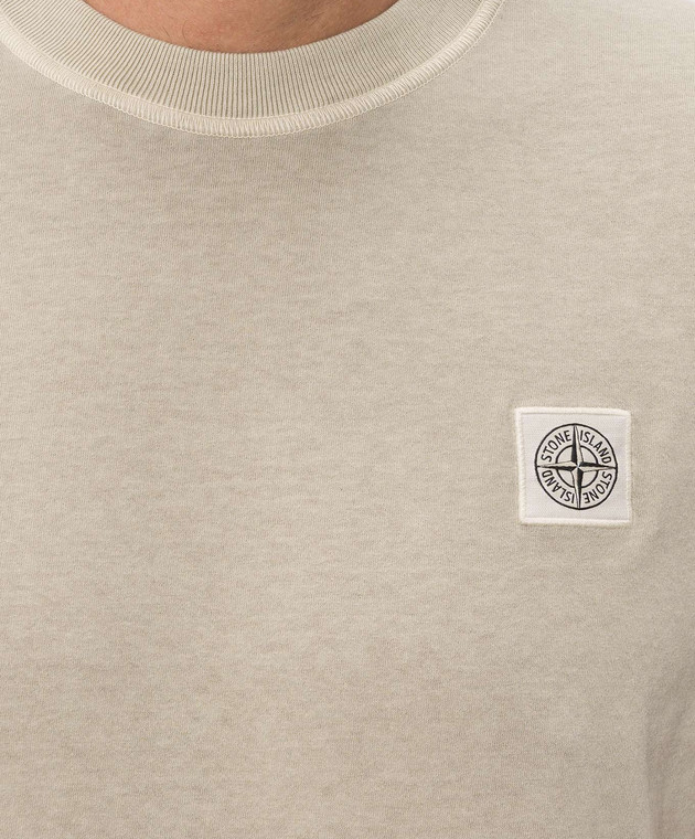 Stone Island Бежева футболка з нашивкою логотипа L2S152100026S0057 зображення 5
