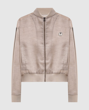 Palm Angels Бежевий бомбер з льону PWBD06BS26FAB001