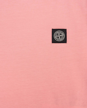 Stone Island Дитяча рожева футболка з нашивкою логотипа L1S162100002S004714