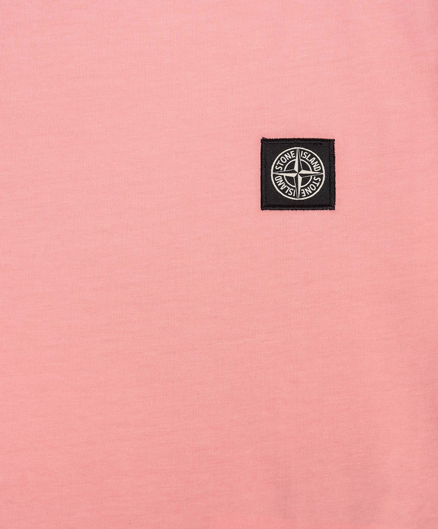 Stone Island Дитяча рожева футболка з нашивкою логотипа L1S162100002S00471012 зображення 3