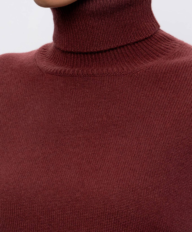Brunello Cucinelli Бордовий светр з кашеміру M12744403P зображення 4