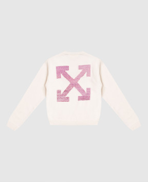 Off-White Дитячий білий светр з вовною 44GHE002F5K004