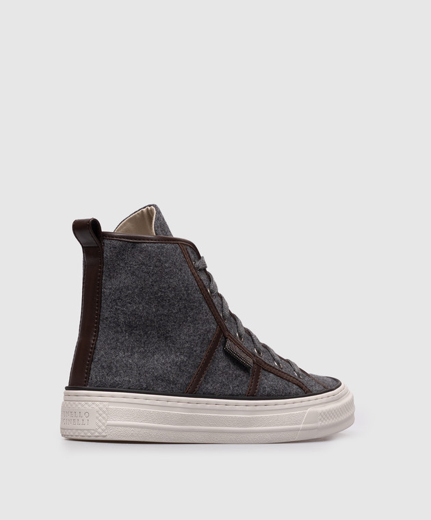 Brunello Cucinelli Серые хайтопы с цепочкой мониль MZ38G3331P изображение 3