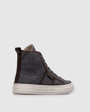 Brunello Cucinelli Сірі хайтопи з ланцюжком моніль MZ38G3331P