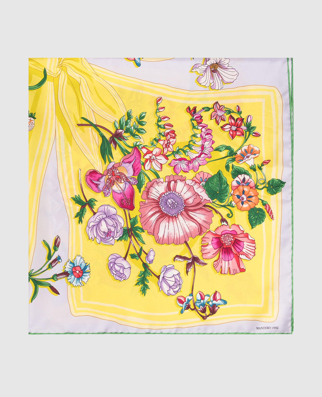 Желтый платок Petals & Pies из шелка