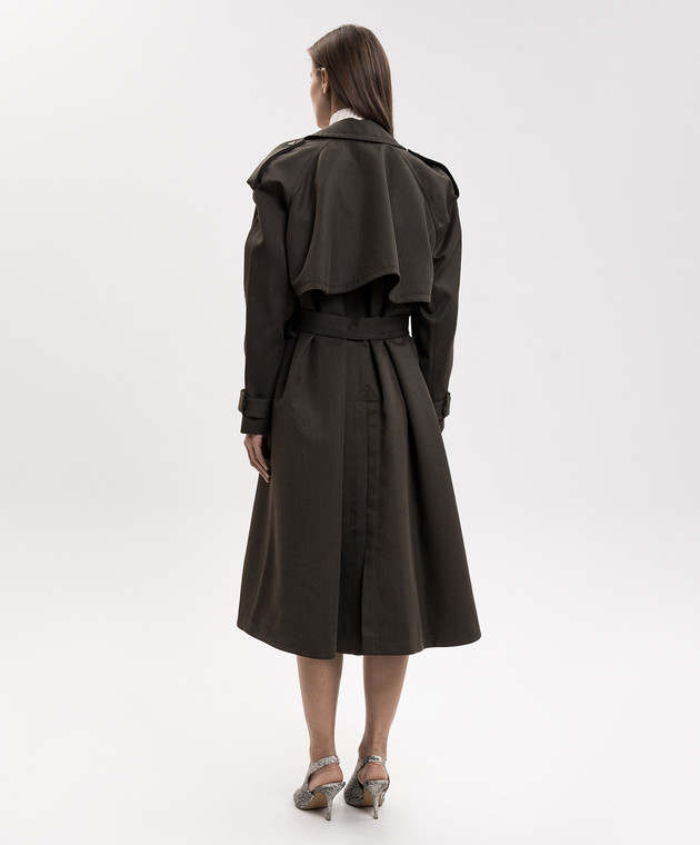 Victoria Beckham Тренч Esmee з вовни кольору хакі 1426WCT007669B зображення 4