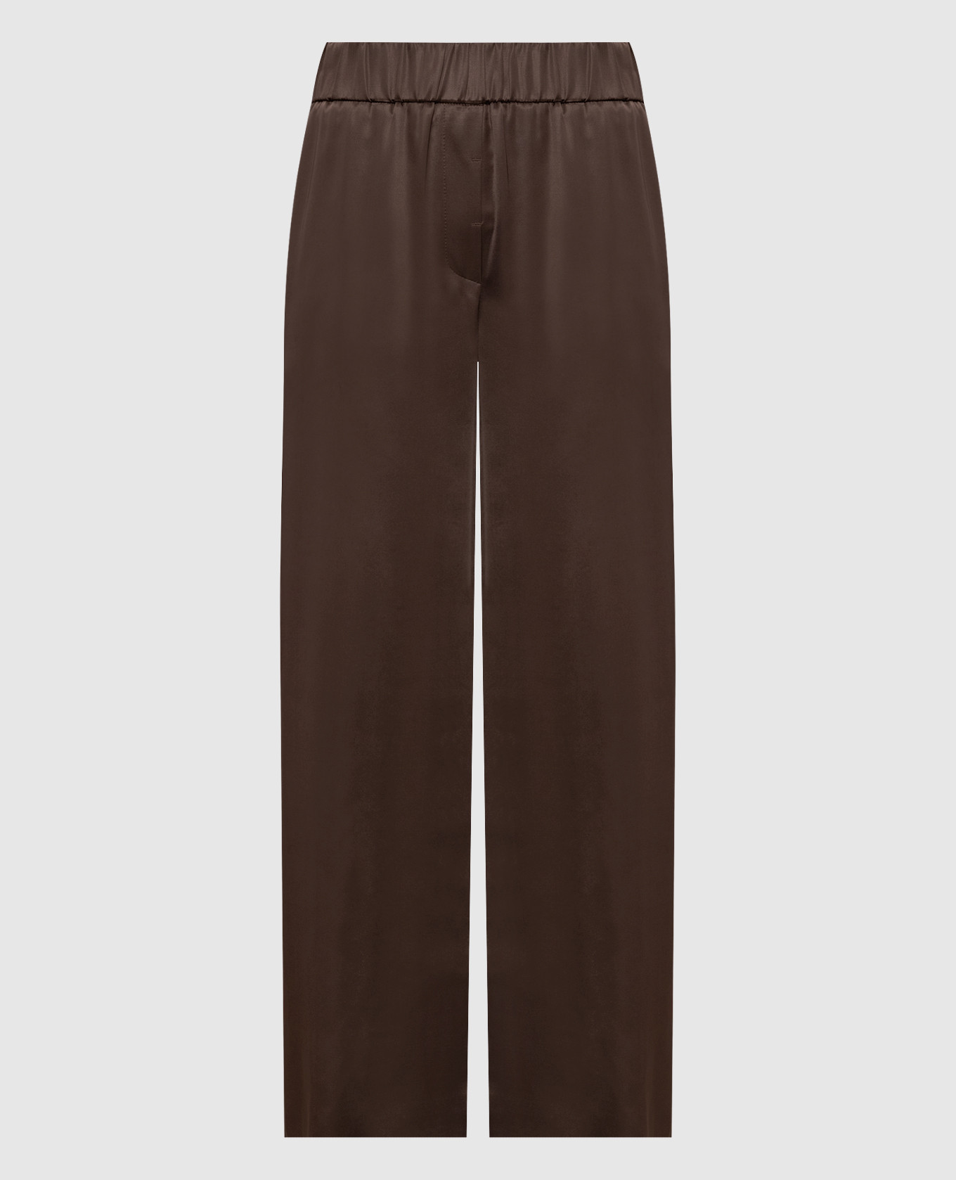 Коричневые брюки прямого кроя
