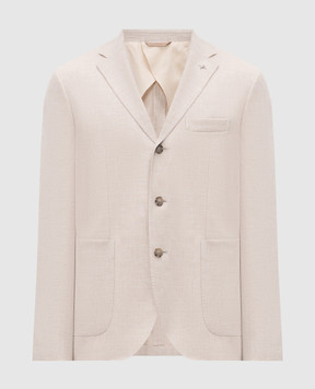 Peserico Бежевый пиджак из льна, шерсти и шелка R5150908275