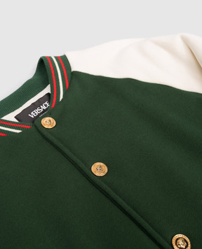 Versace Дитячий зелений бомбер з емблемою Medusa 10229221A16983