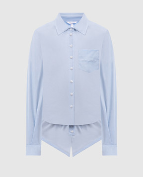 Dore & Rose Голубая пижама с вышивкой логотипа COTTONPOPLINSHORTSET