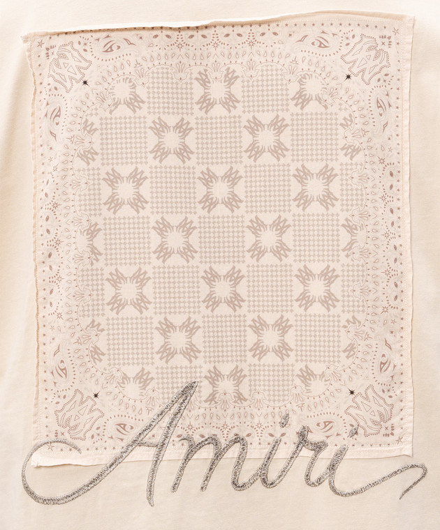 AMIRI Бежева футболка MA QUAD CHECKERBOARD AMTOJR1172 зображення 5
