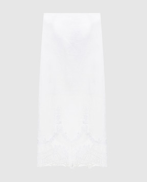 Twinset Біла спідниця з льону з мереживом 261TT2185