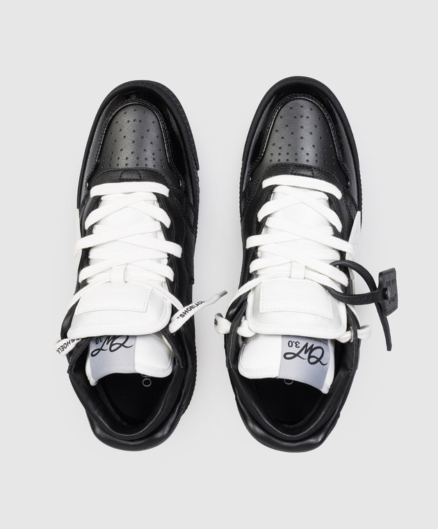 Off-White Черные кожаные кроссовки 3.0 Floating Arrow OMIA244S26LEA001 изображение 4