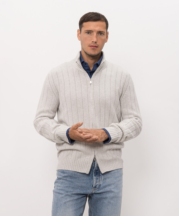 Brunello Cucinelli Серый кардиган из кашемира M22506006 изображение 3