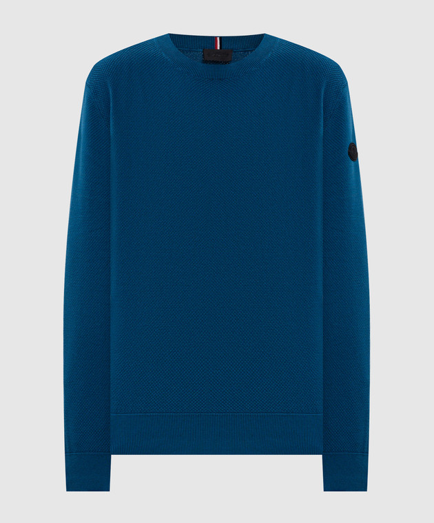 Moncler Синий джемпер с нашивкой логотипа L20919C00004M1113