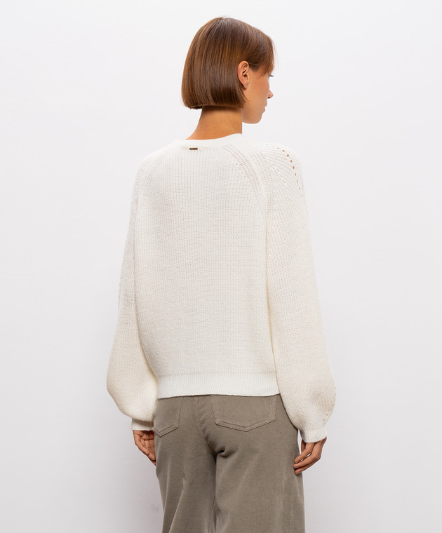 Twinset Свитер цвета айвори с шерстью альпаки 262TT3190 изображение 4