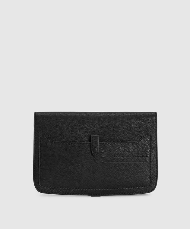 Dolce&Gabbana Черный кожаный клатч с принтом логотипа BM2770A0370 изображение 3