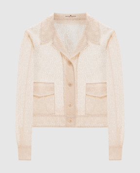 Ermanno Scervino Бежевый жакет из кружева D482I354EQF