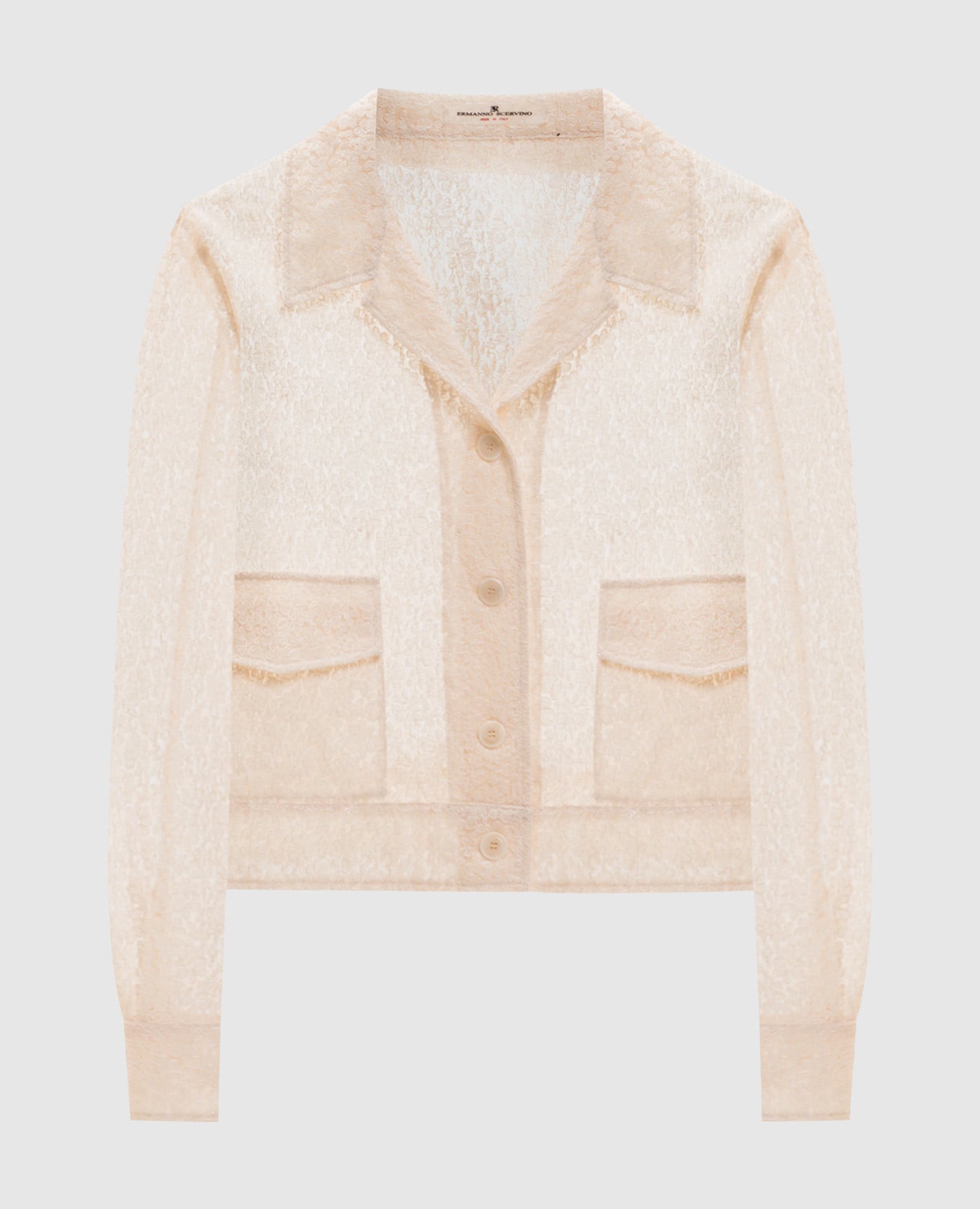 Бежевий жакет з мережива