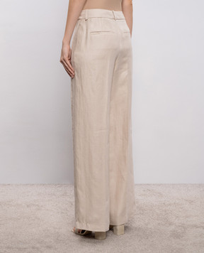 Peserico Бежеві штани з льону з патчем A0404002606