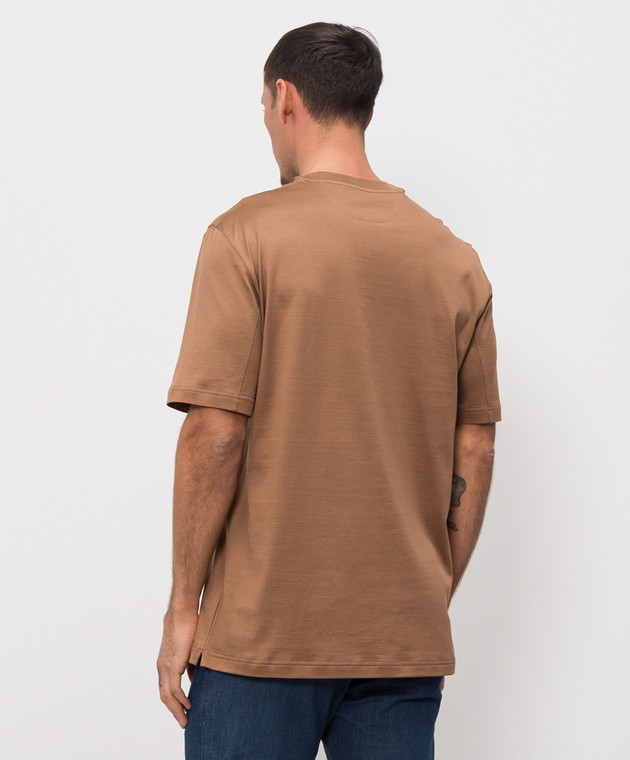 Castangia dal 1850 Коричнева футболка з вишивкою DMTSDM51S26 зображення 3
