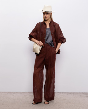 Brunello Cucinelli Сірий топ із шовку MPC59E0600