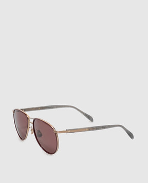 Brunello Cucinelli Бордовые солнцезащитные очки MOCMULTS50