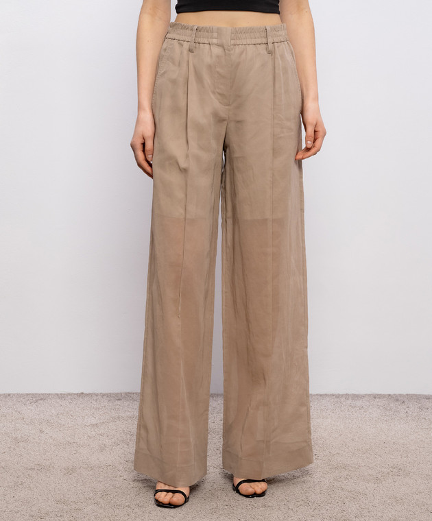 Brunello Cucinelli Коричневі штани з ланцюжком моніль M0F91P9174 зображення 3