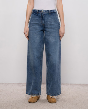 Magda Butrym Синие джинсы с эффектом потертости с логотипом DENIM03PANTS139426