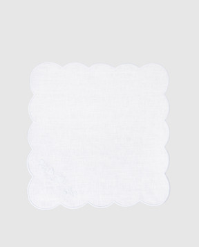 Truffle Bee Белая сервировочная салфетка Naomi из льна с вышивкой LN55C12S1