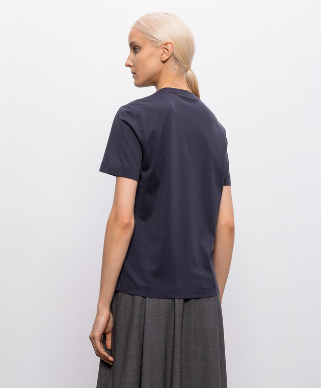 Brunello Cucinelli Синяя футболка с цепочкой MPT81BI100 изображение 4