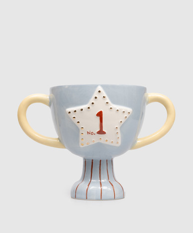 Голубое керамическое кашпо Trophy