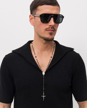 Dolce&Gabbana Сріблясте намисто з підвіскою у вигляді хреста оберега WNP7S2W1111