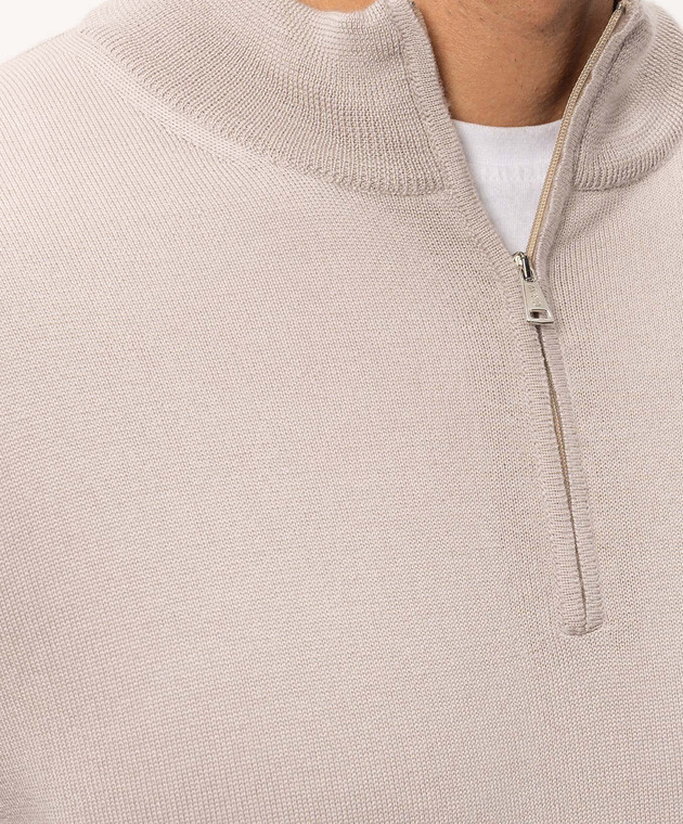 Cashmere&Whiskey Бежевий джемпер з вовни, шовку та кашеміру 477 зображення 5