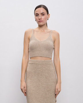 Peserico Бежевый топ с шерстью E98113F0509207
