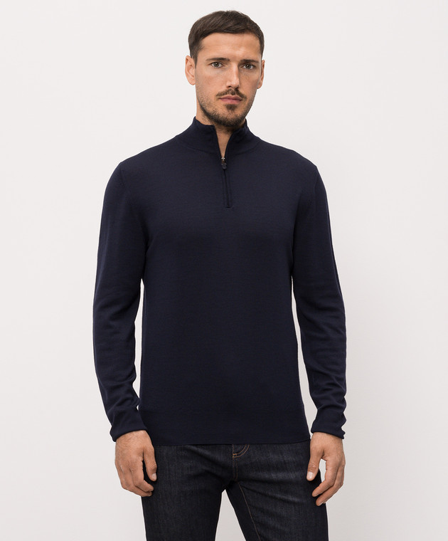 Canali Синій джемпер з вовни MK01149C0015 зображення 3