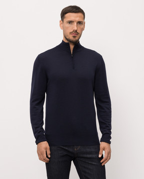 Canali Синий джемпер из шерсти MK01149C0015