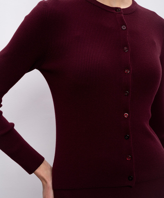 Max Mara Weekend Бордовий кардиган WKDESULE в рубчик WKDESULE зображення 5