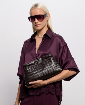 Bottega Veneta Коричневая кожаная сумка-кисет Notte 844626V3IV0