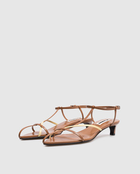 Jil Sander Коричневые кожаные босоножки J15WP0129P6422