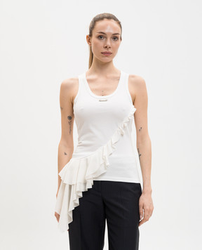 Alexander McQueen Біла майка з рюшами 870702QLAEZ