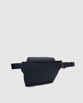 Stefano Ricci Синяя кожаная поясная сумка с логотипом с рутениевым покрытием ND235CIG9UCMRVH