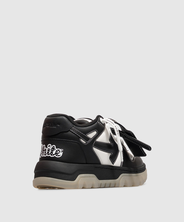 Off-White Черные кожаные кроссовки Out Of Office Chunky Varsity OF05742001 изображение 3