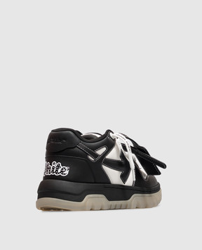 Off-White Черные кожаные кроссовки Out Of Office Chunky Varsity OF05742001