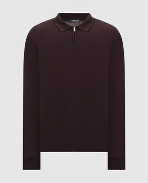 Bertolo Cashmere Фиолетовое поло из шелка и шерсти с молнией 90263600258758