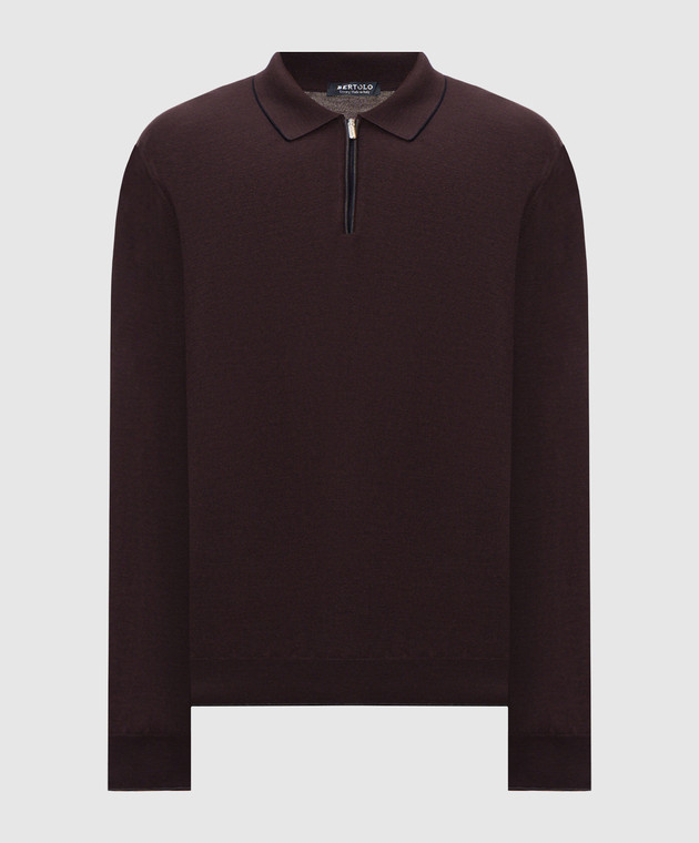 Bertolo Cashmere Фиолетовое поло из шелка и шерсти с молнией 90263600258758