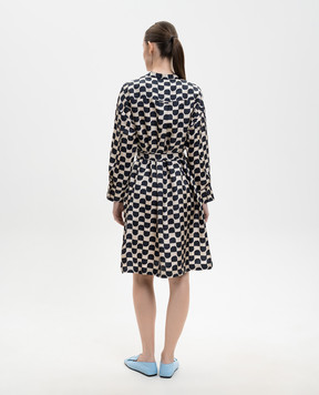 Max Mara Бежевое платье PINZA из шелка в принт SMMPINZA