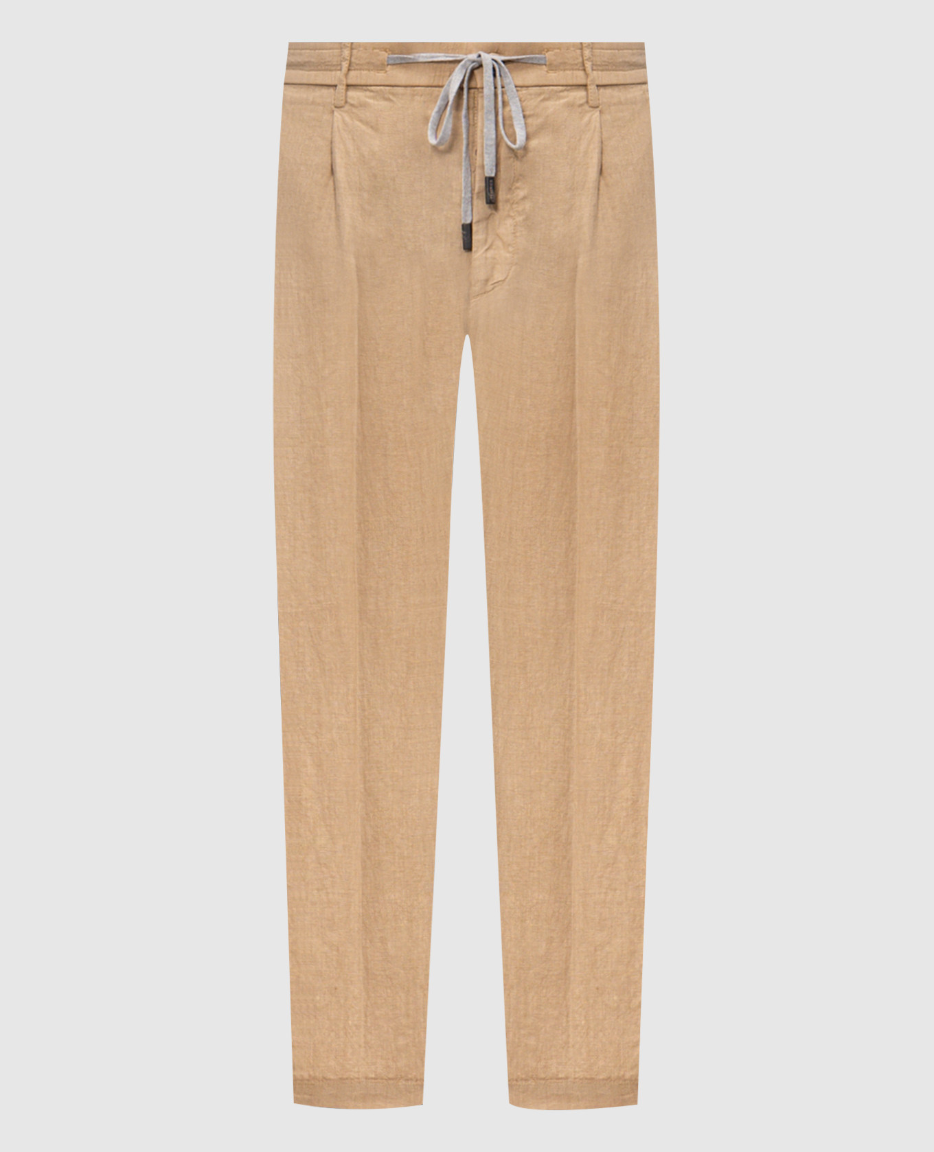 Брюки бежевые из льна