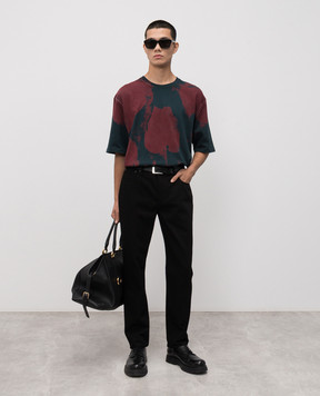 Alexander McQueen Синяя футболка в принт 848931QTAEB
